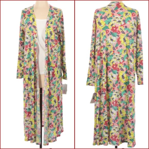 LuLaRoe Sweaters - Lularoe Sarah Duster Cardigan Linen Blend Floral